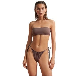 Oysho Bow Bandeau & Slim Slide Brazilian Brief Bikini Set